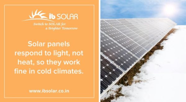 Solar Panels Respond to light Not Heat, So they Work Fine in Cold