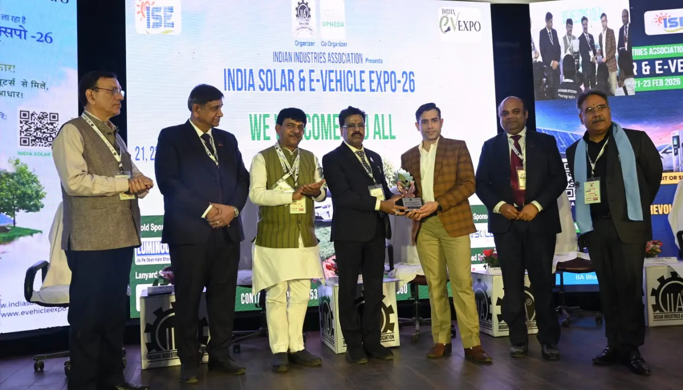 Mr. Abhinav Mahajan, Director – IB Solar  Felicitated as Guest of Honor at 10th Indian Solar & EV Expo