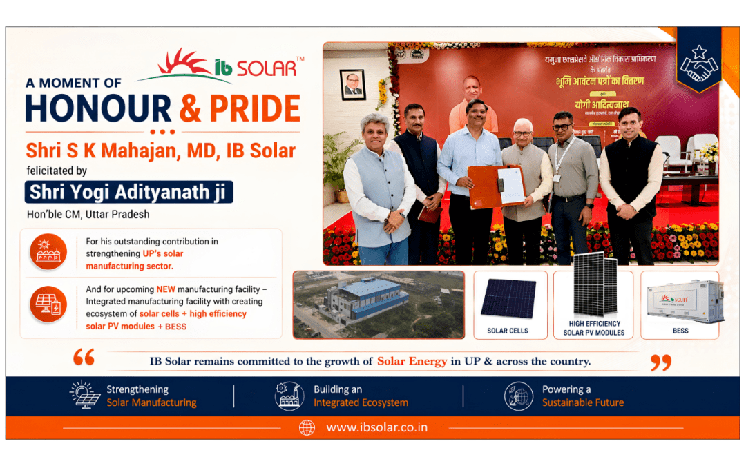 IB Solar MD Shri S K Mahajan Felicitated by CM Yogi Adityanath