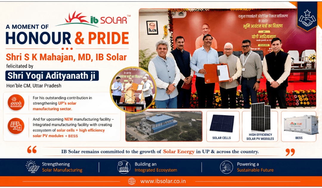 IB Solar MD Shri S K Mahajan Felicitated by CM Yogi Adityanath