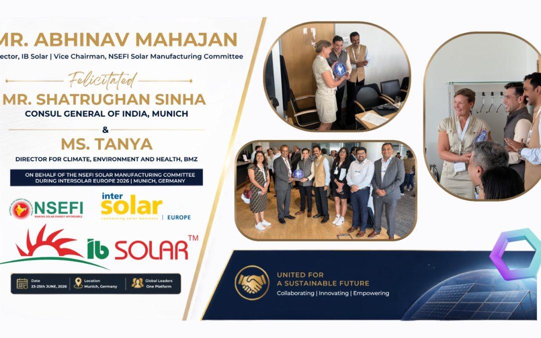 IB Solar Director Abhinav Mahajan Represents India’s Solar Manufacturing Industry at Intersolar Europe 2026