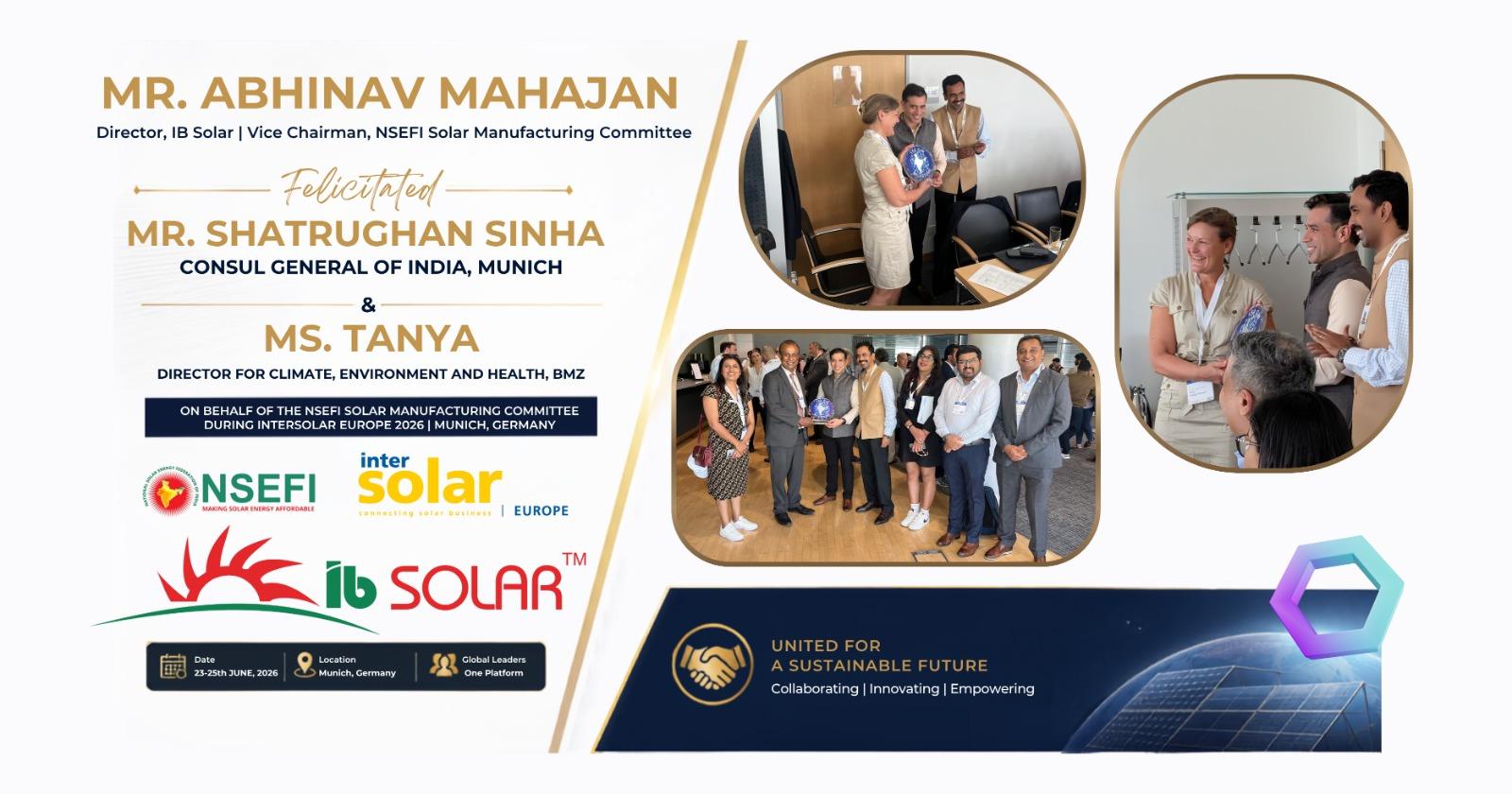 IB Solar Director Abhinav Mahajan Represents India’s Solar Manufacturing Industry at Intersolar Europe 2026