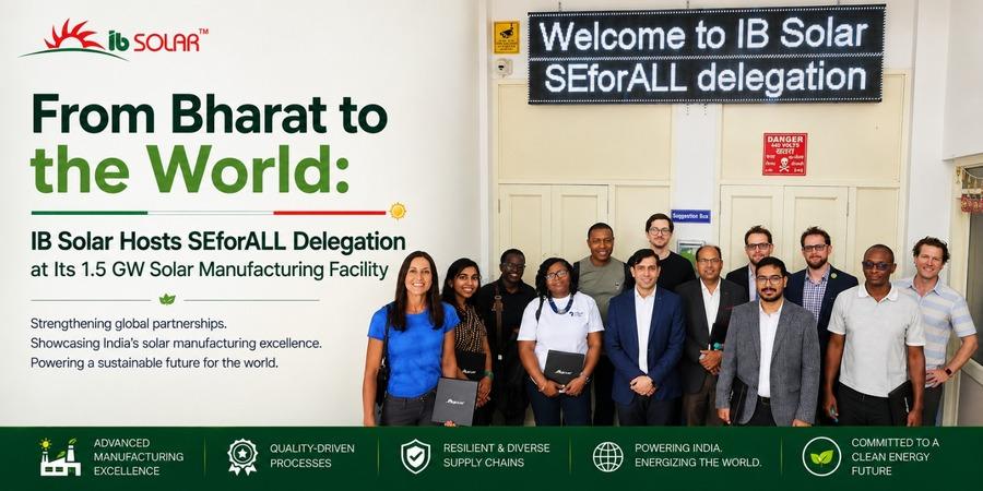 From Bharat to the World: IB Solar Hosts SEforALL Delegation at Its 1.5 GW Solar Manufacturing Facility